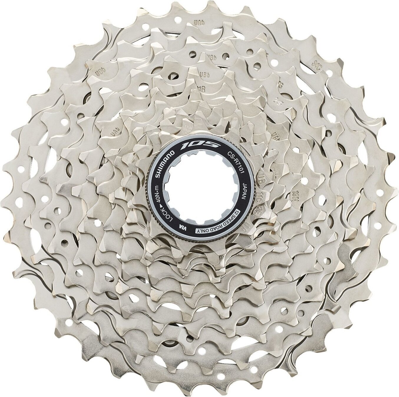 Cassette Shimano CS-R7101 105 Cassette 12-Speed 11-34T Silver