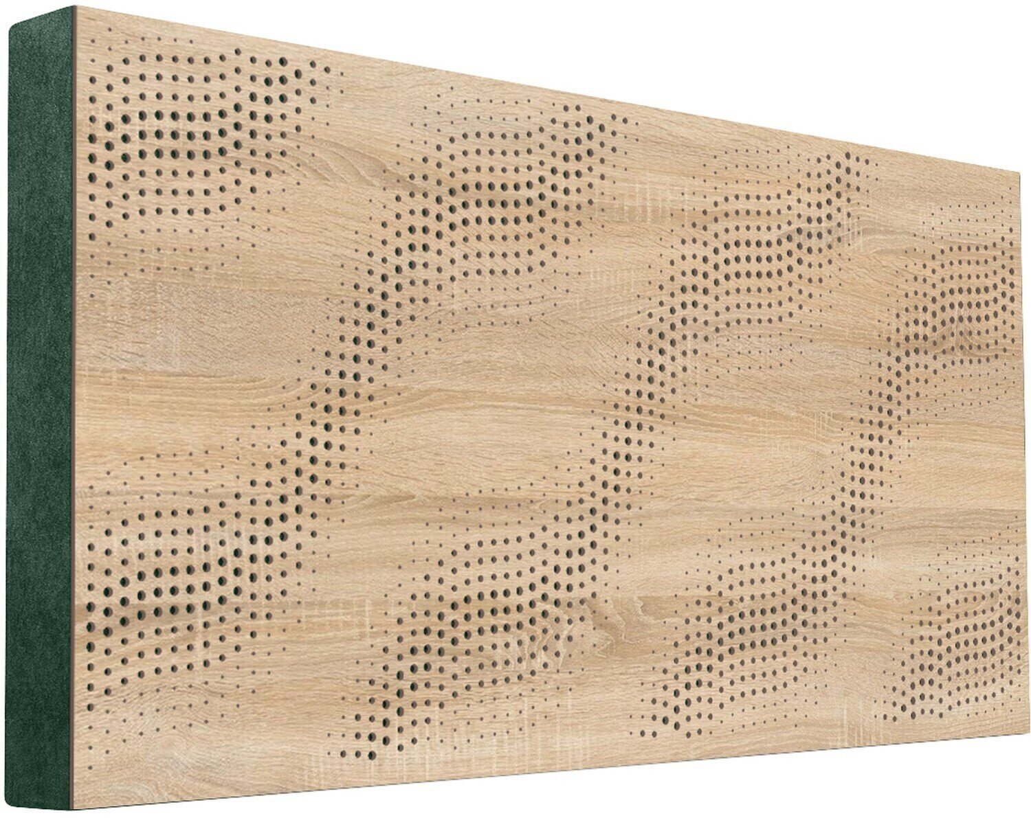 Panneau de bois absorbant Mega Acoustic FiberPRO120 SineWave Sonoma Oak/Green Panneau de bois absorbant