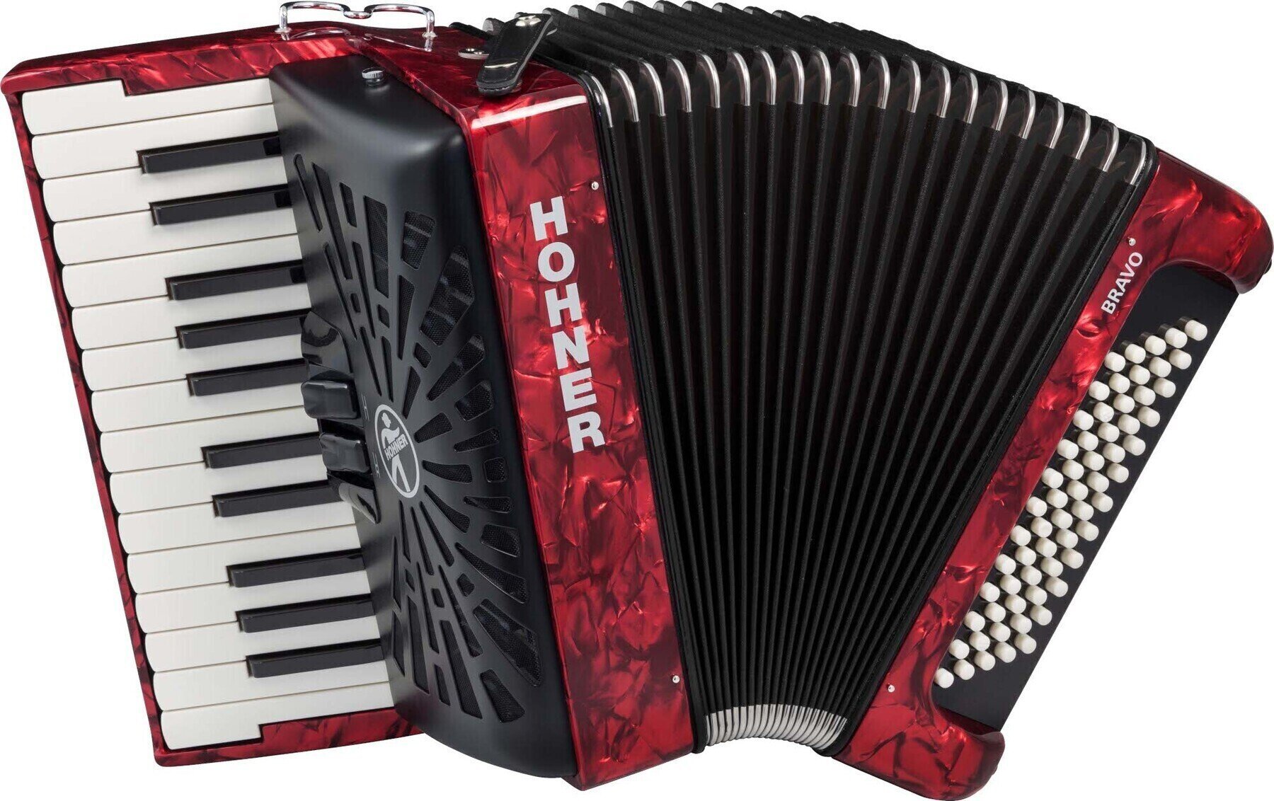 Piano accordion Hohner Bravo II 60 Piano accordion Red