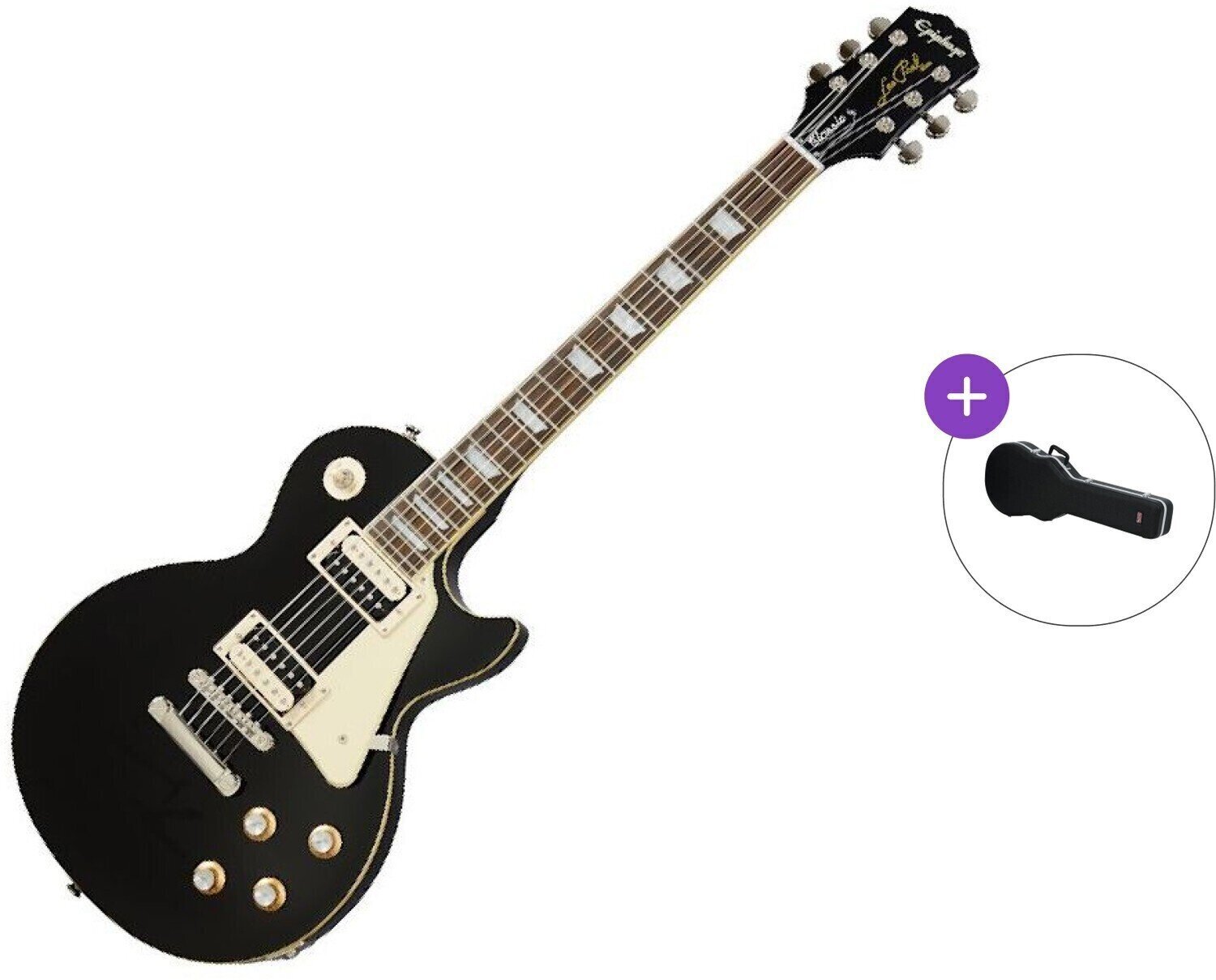 E-Gitarre Epiphone Les Paul Classic SET Ebony E-Gitarre