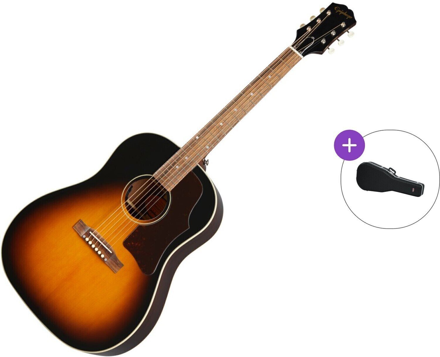 Guitare Dreadnought acoustique-électrique Epiphone Masterbilt J-45 SET Aged Vintage Sunburst Guitare Dreadnought acoustique-électrique