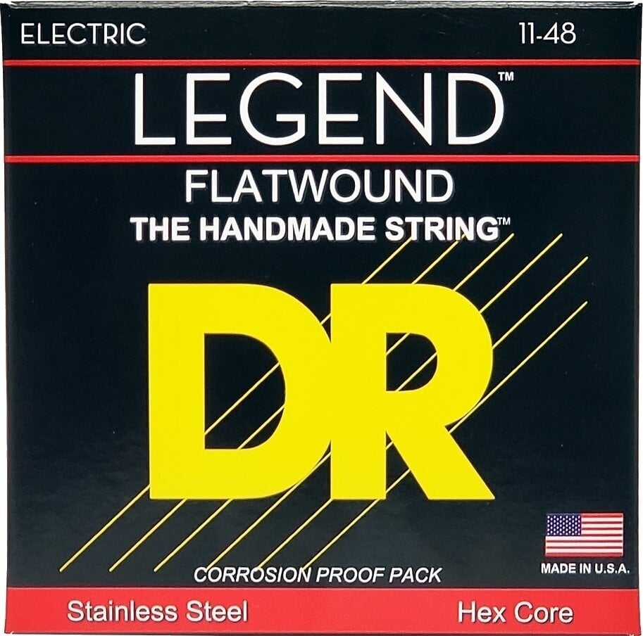 Struny pre elektrickú gitaru DR Strings Legend Flatwound Light 11-48 Struny pre elektrickú gitaru