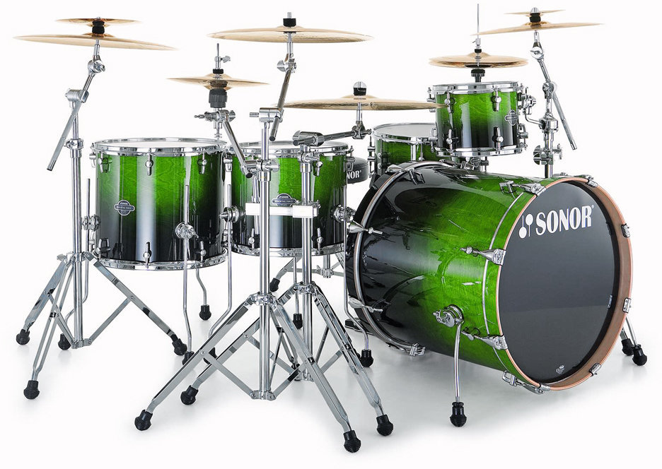Set akustičnih bobnov Sonor Essential Force Stage S Drive Green Fade