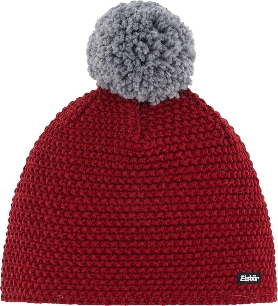 Utomhuskeps, halsvärmare Eisbär Jamie Pompon Beanie Burgundy/Grey UNI Utomhuskeps, halsvärmare