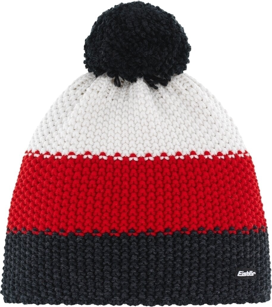 Čepice Eisbär Star Pompon Beanie Flecked Black/Red/White UNI Čepice