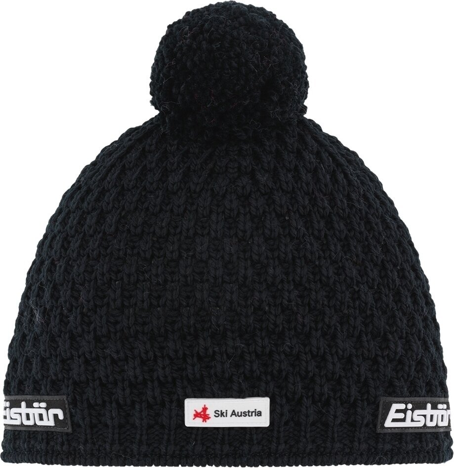 Ulkoilulakki, kaulanlämmitin Eisbär Trail Pompon SKA Beanie Black UNI Ulkoilulakki, kaulanlämmitin