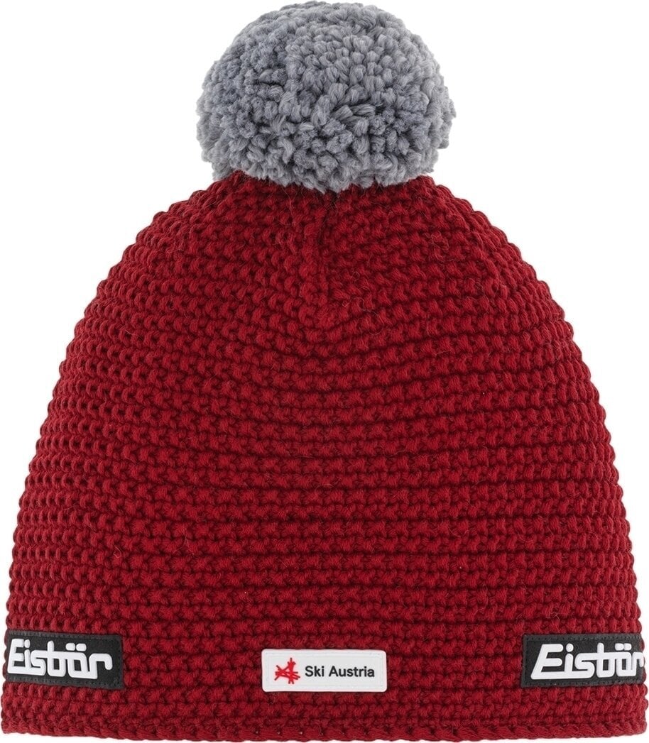 Utomhuskeps, halsvärmare Eisbär Jamie Pompon SKA Beanie Burgundy/Grey UNI Utomhuskeps, halsvärmare