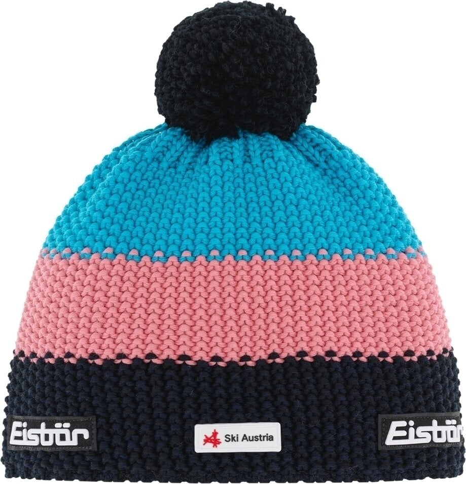 Utomhuskeps, halsvärmare Eisbär Star Pompon SKA Beanie Black/Strawberry/White UNI Utomhuskeps, halsvärmare