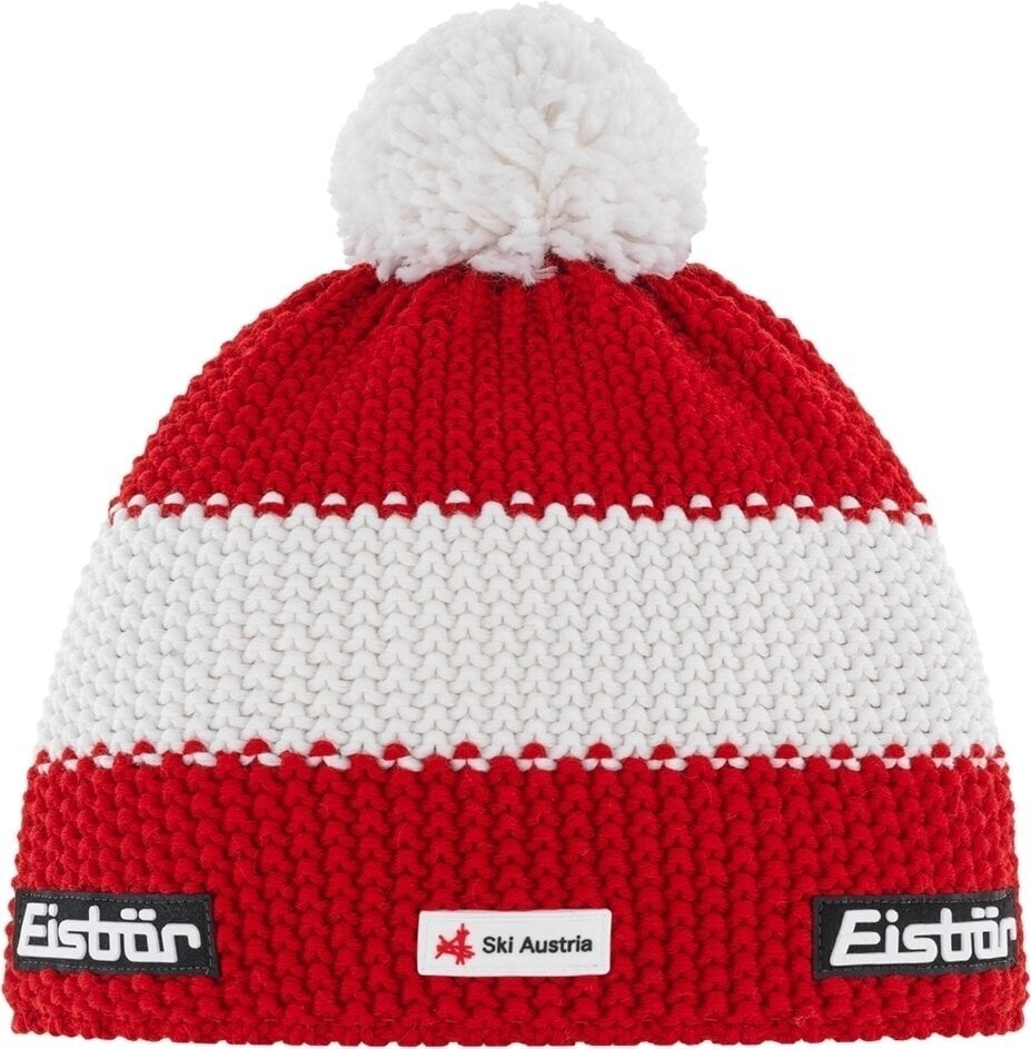 Căciulă Eisbär Star Pompon SKA Beanie Red/White/Red UNI Căciulă