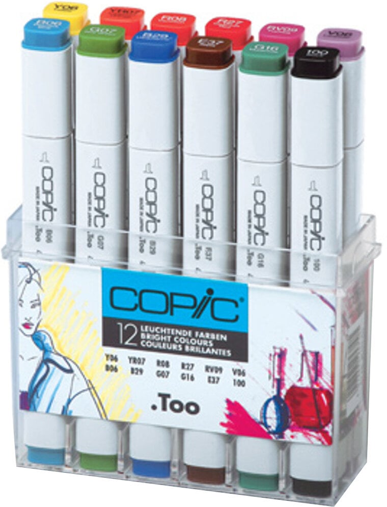 Feutre à point Copic Classic Cartouche d'encre Bright Colours 12 pièces