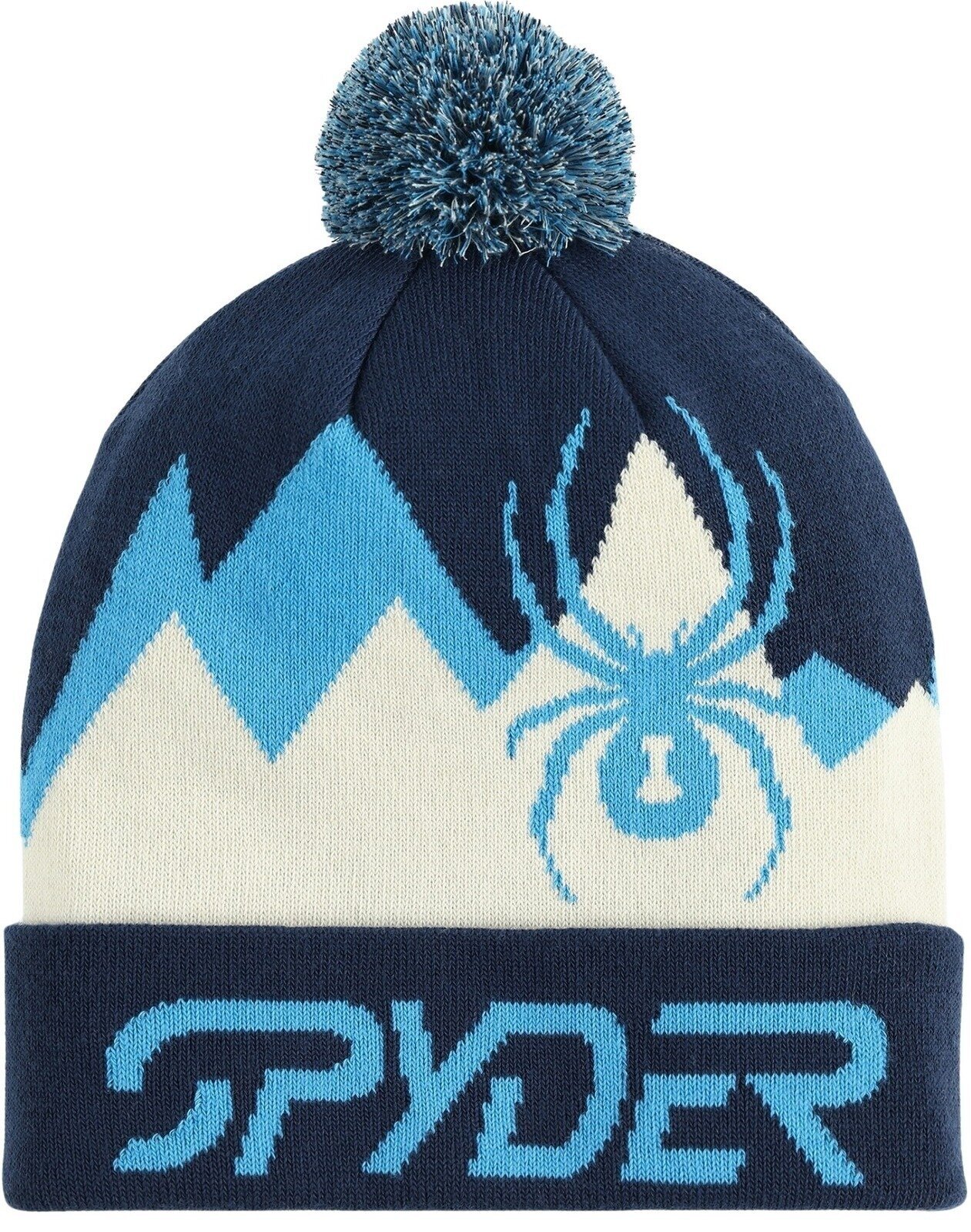 Bonnet de Ski Spyder Mens Zone Pom True Navy UNI Bonnet de Ski