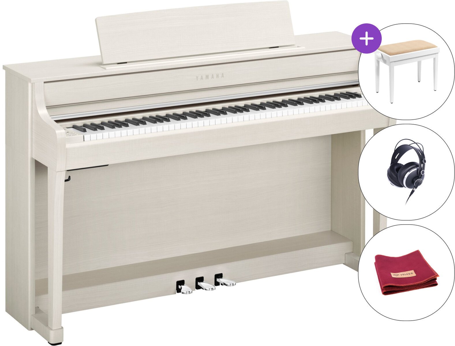 Piano digital Yamaha CLP-845 WB SET Piano digital White Birch