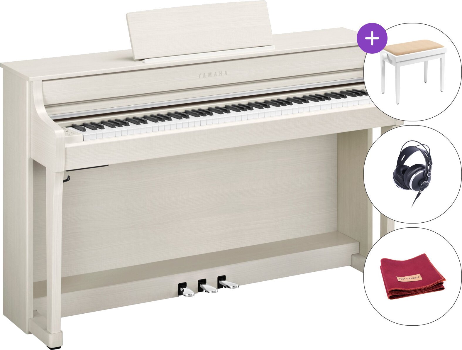 Piano digital Yamaha CLP-835 WB SET Piano digital White Birch