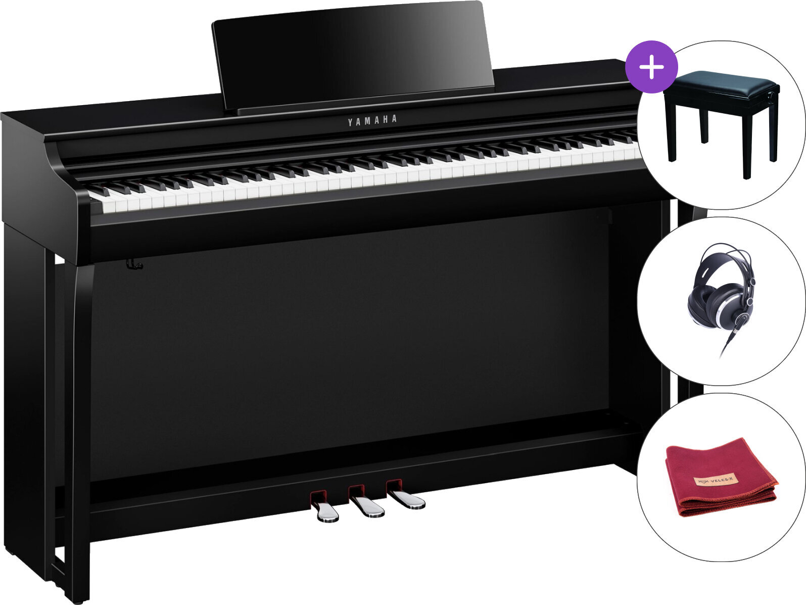 Digital Piano Yamaha CLP-825 PE SET Digital Piano Polished Ebony