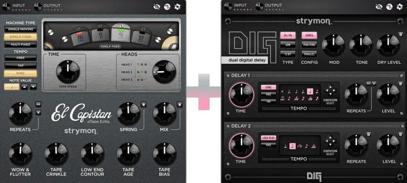 Štúdiový softwarový Plug-In efekt Strymon Echo Bundle: El Capistan & DIG (Digitálny produkt)