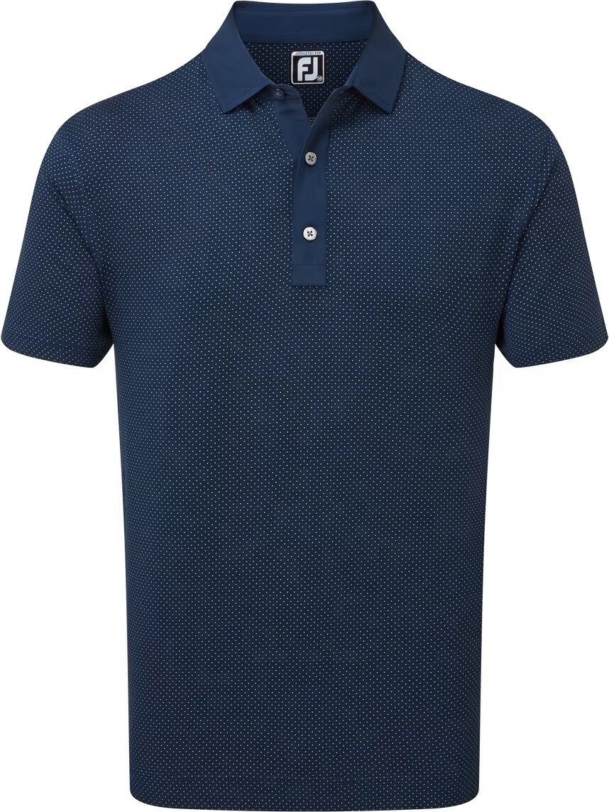 Camiseta polo Footjoy Jacquard Dot Navy/White L Camiseta polo