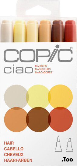 Pixur cu pâslă Copic Ciao Refill cerneală Hair 6 buc