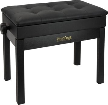 Wooden piano stool Pianonova BCDPS-B Wooden piano stool with Bookcase Black - 1