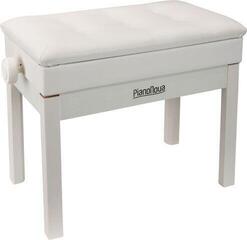 Taburete de piano de madera Pianonova BCDPS-W Taburete de piano de madera con espacio de almacenamiento Blanco