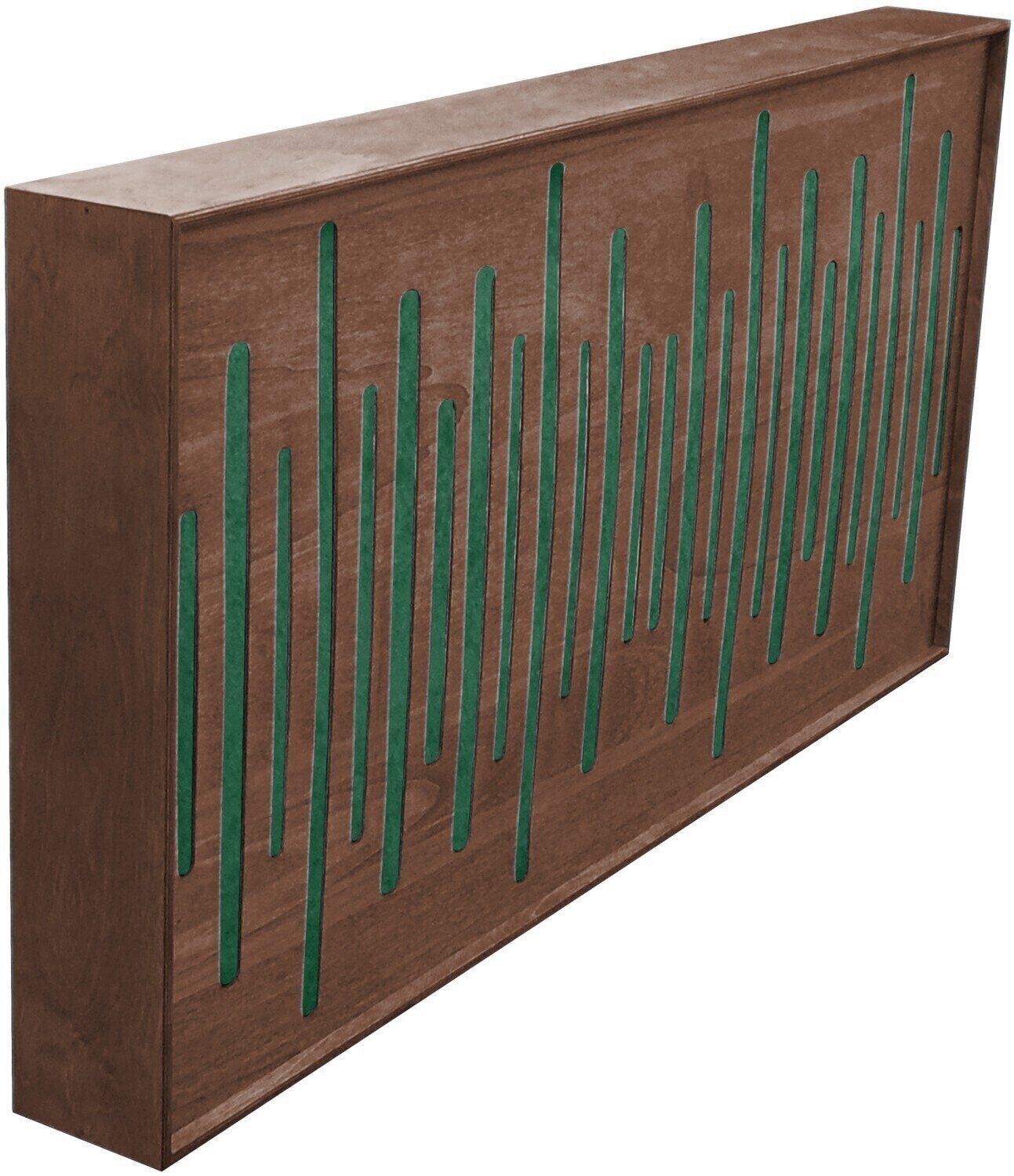 Painel de madeira absorvente Mega Acoustic FiberExcellentPRO120 Walnut/Green Painel de madeira absorvente