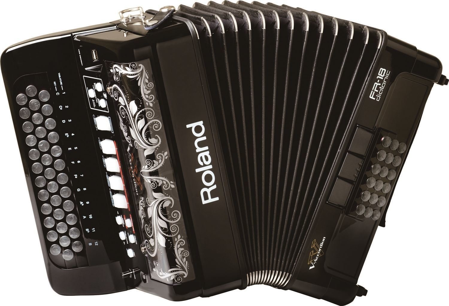 Digitaalinen harmonikka Roland FR18D-BK V-Accordion Diatonic Black