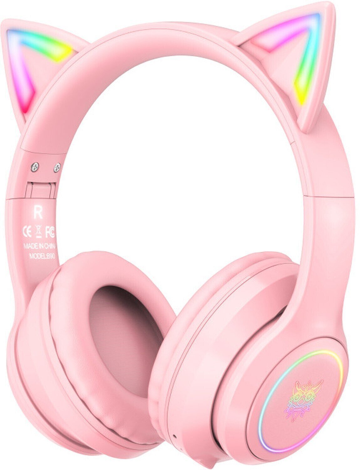 căşti PC Onikuma B90 RGB Cat Ear Bluetooth Wireless Gaming Headset Roz căşti PC