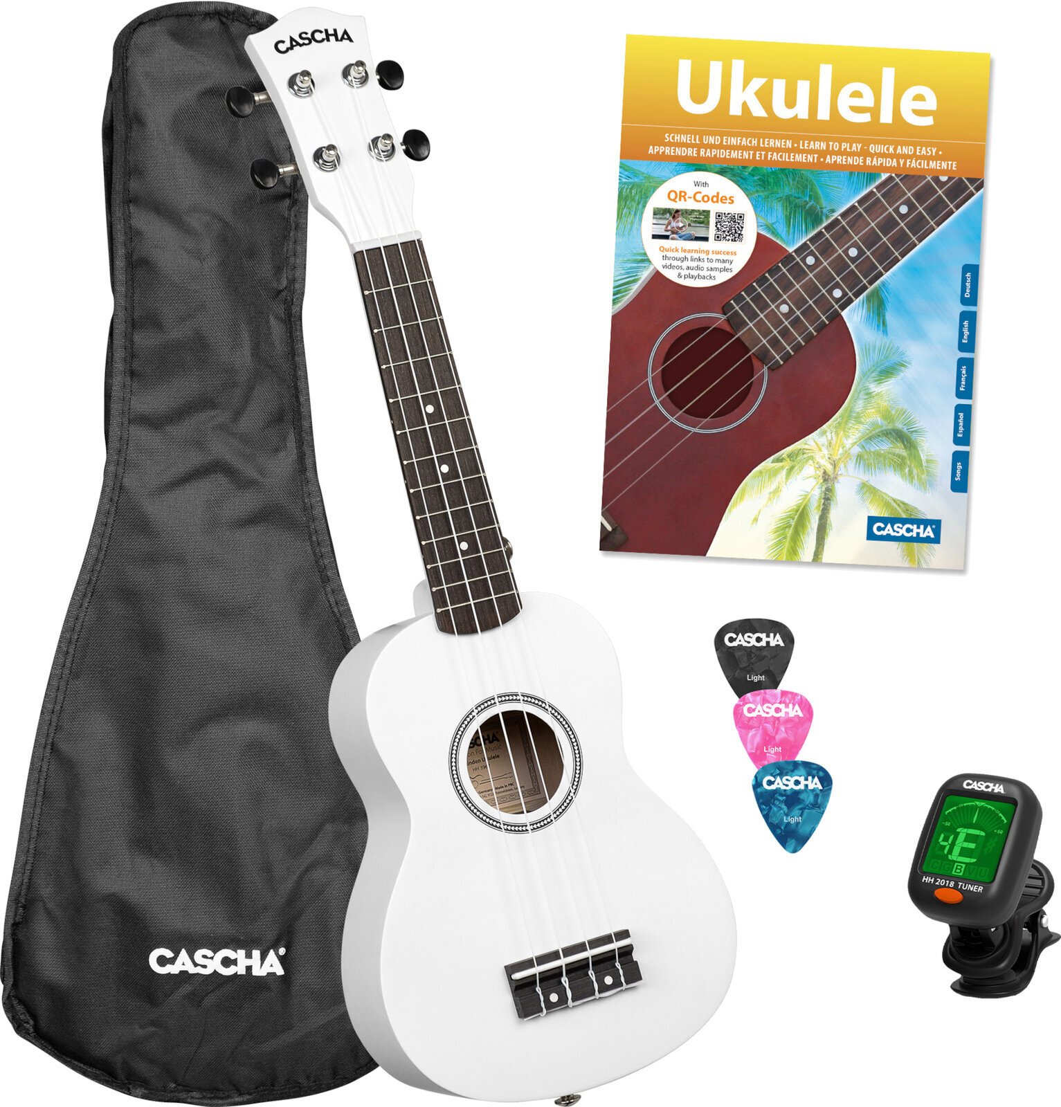 Szoprán ukulele Cascha HH 3975 White Szoprán ukulele