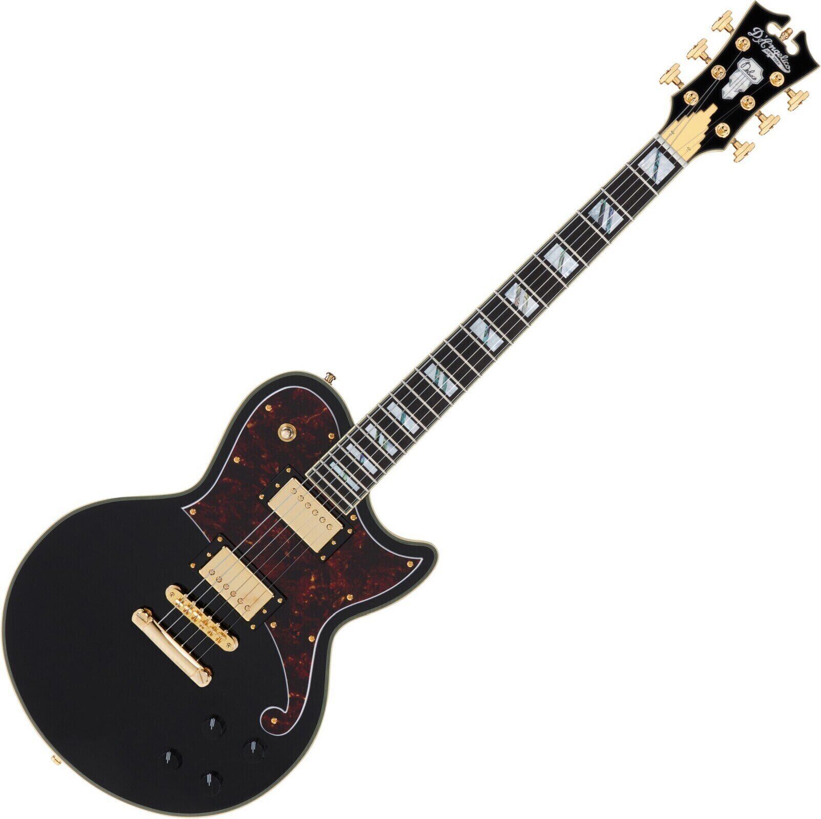 Guitare électrique D'Angelico Deluxe Atlantic Solid Black Guitare électrique