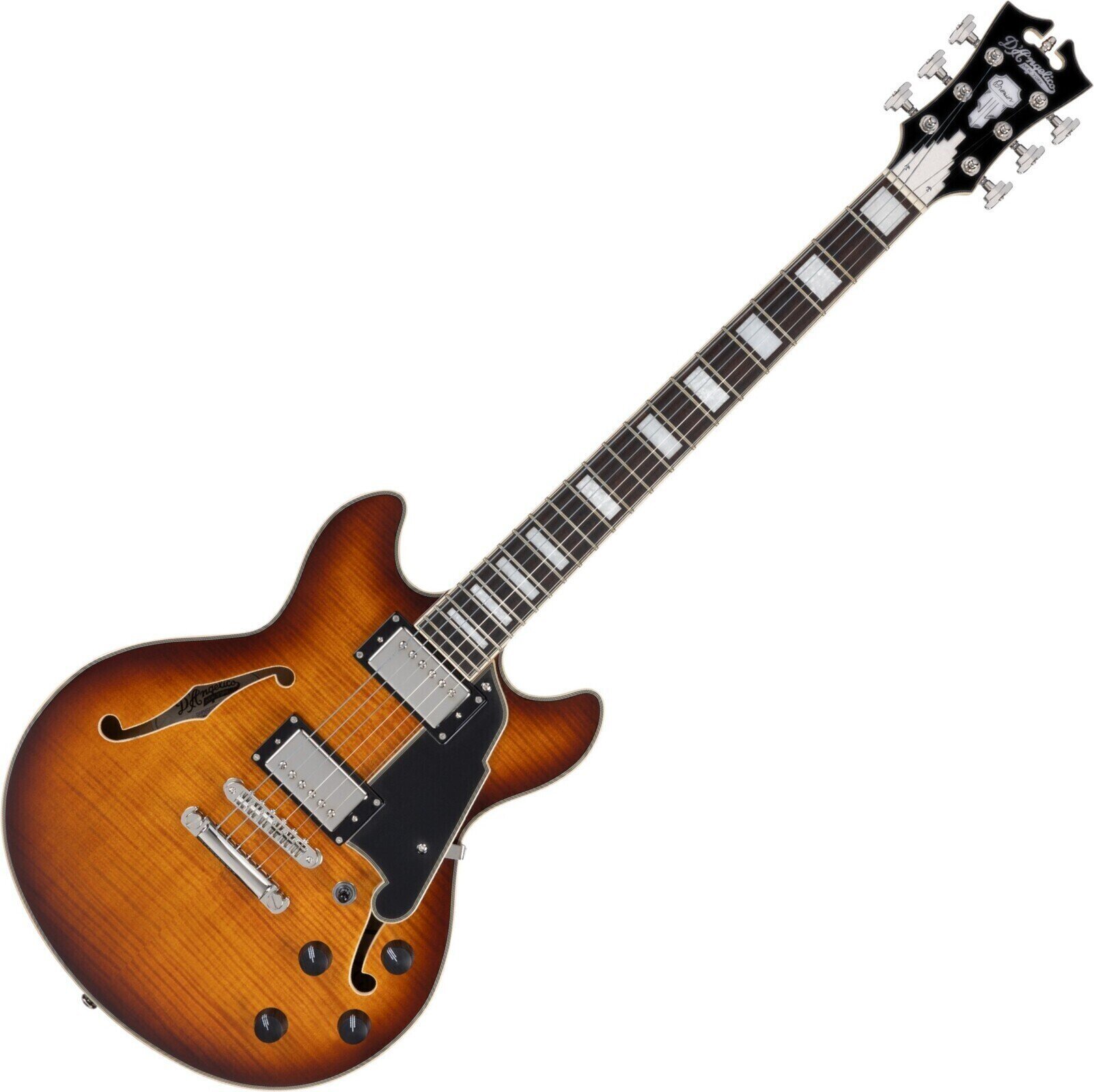 Guitare semi-acoustique D'Angelico Premier Mini DC Dark Iced Tea Burst Guitare semi-acoustique