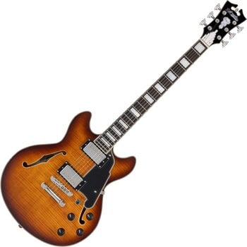 Guitarra semi-acústica D'Angelico Premier Mini DC Dark Iced Tea Burst Guitarra semi-acústica - 1