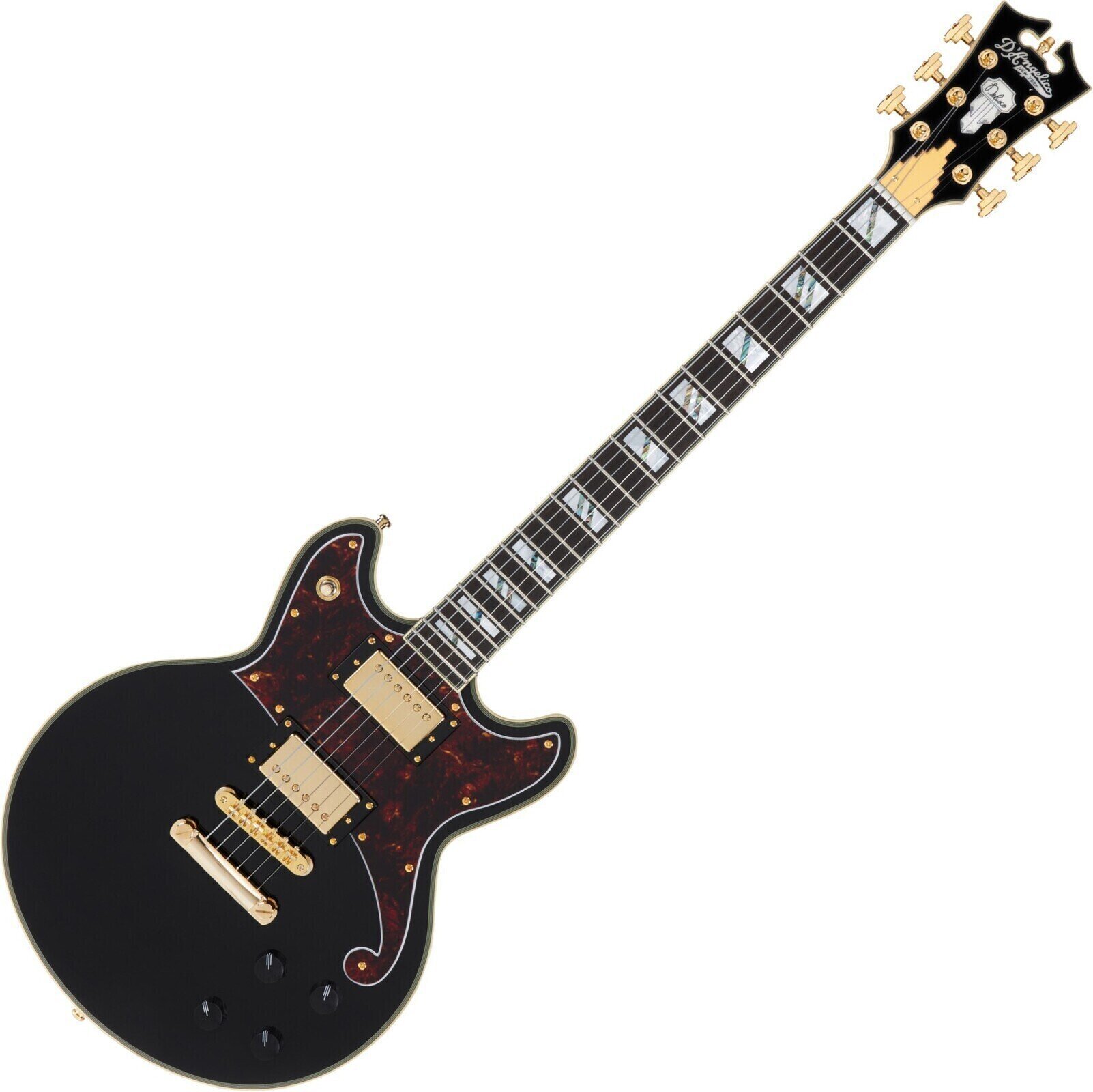 Chitară electrică D'Angelico Deluxe Brighton Negru Solid Chitară electrică