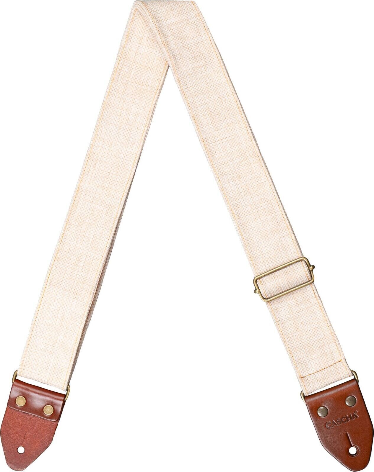 Textile guitar strap Cascha CGS-CD2 Cotton Textile guitar strap Beige Linen