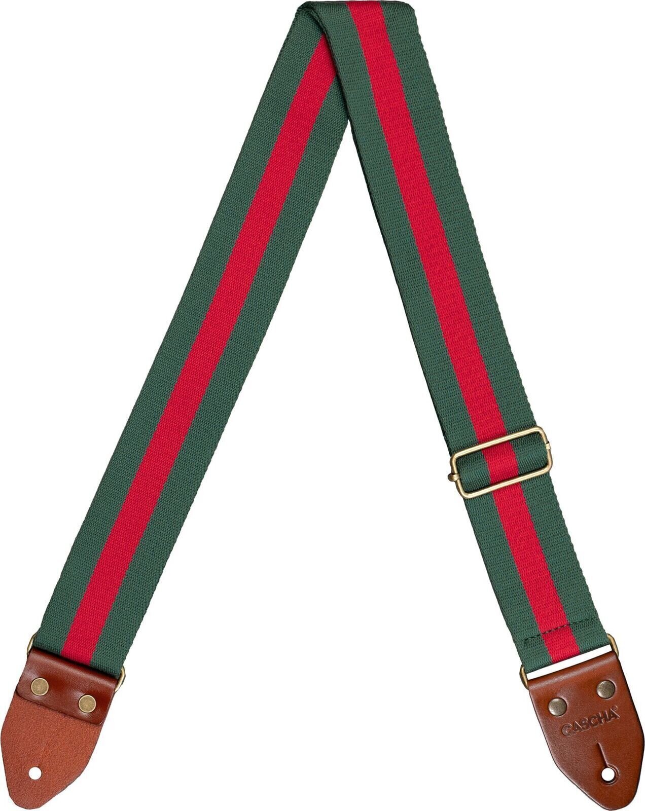 Correia têxtil para guitarra Cascha CGS-CD5 Cotton Correia têxtil para guitarra Green & Red