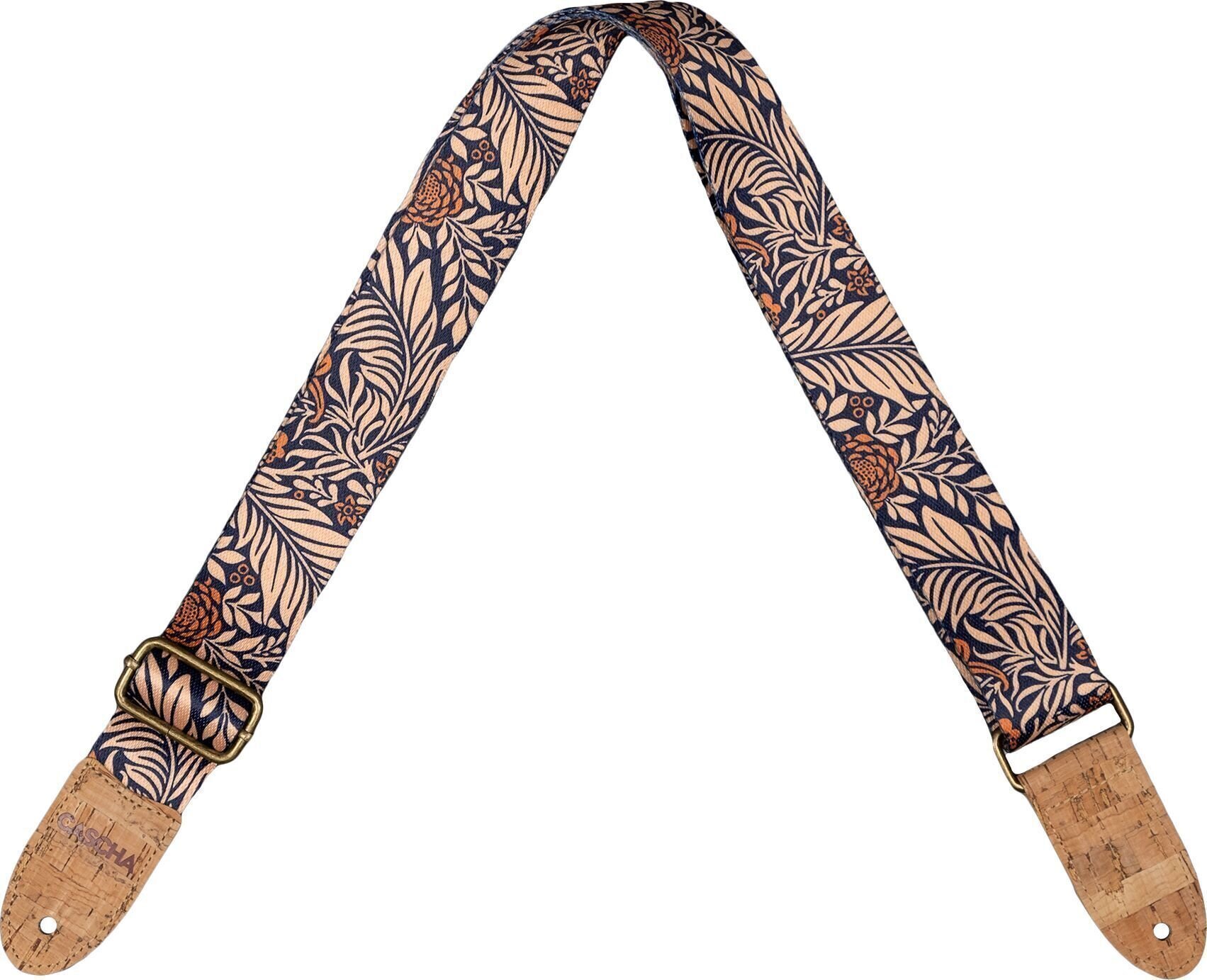 Textile guitar strap Cascha CGS-VC6 Vegan Cork Textile guitar strap Midnight Jungle