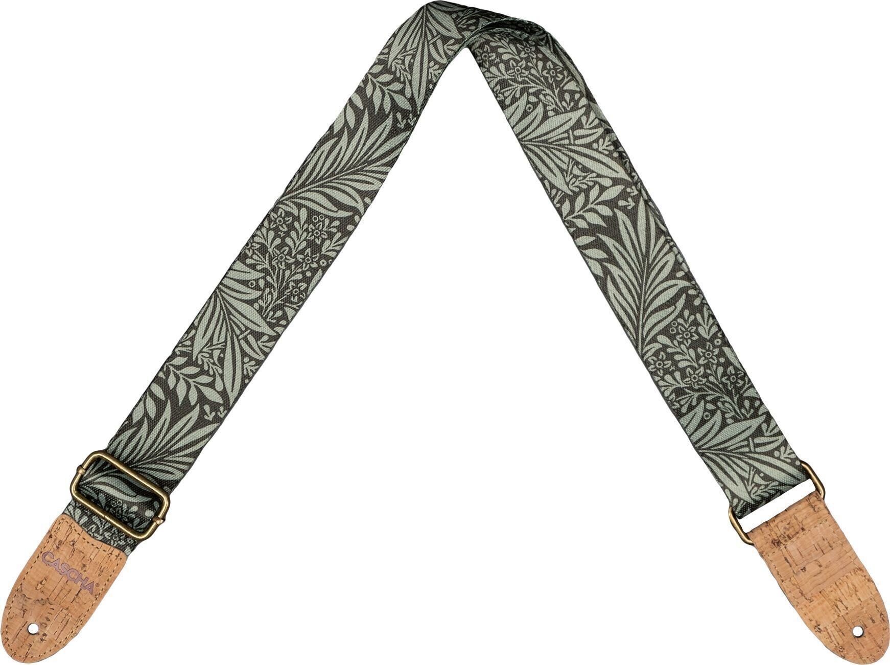 Textile guitar strap Cascha CGS-VC8 Vegan Cork Textile guitar strap Olive Jungle