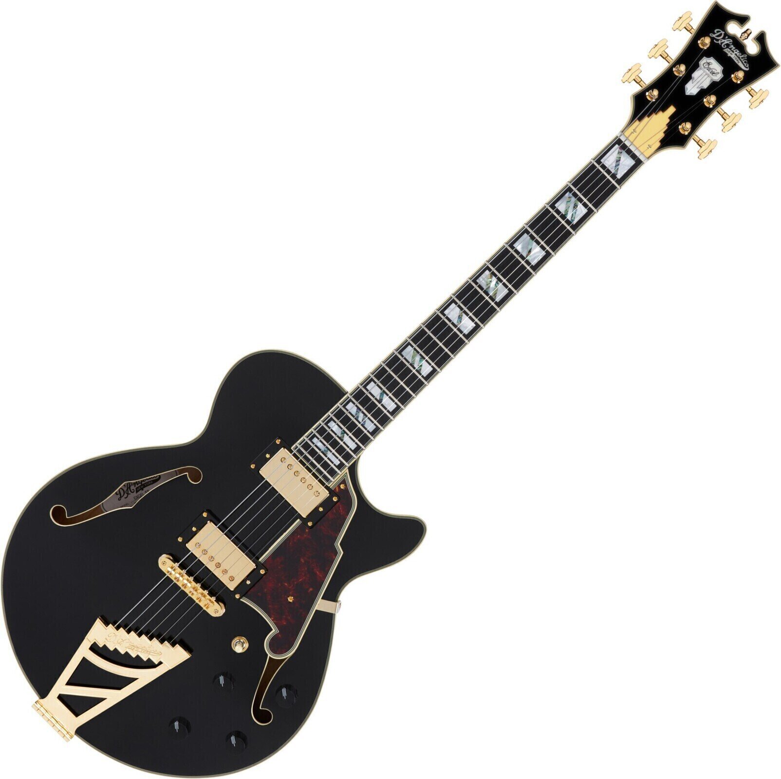 Guitare semi-acoustique D'Angelico Excel SS Solid Black Guitare semi-acoustique