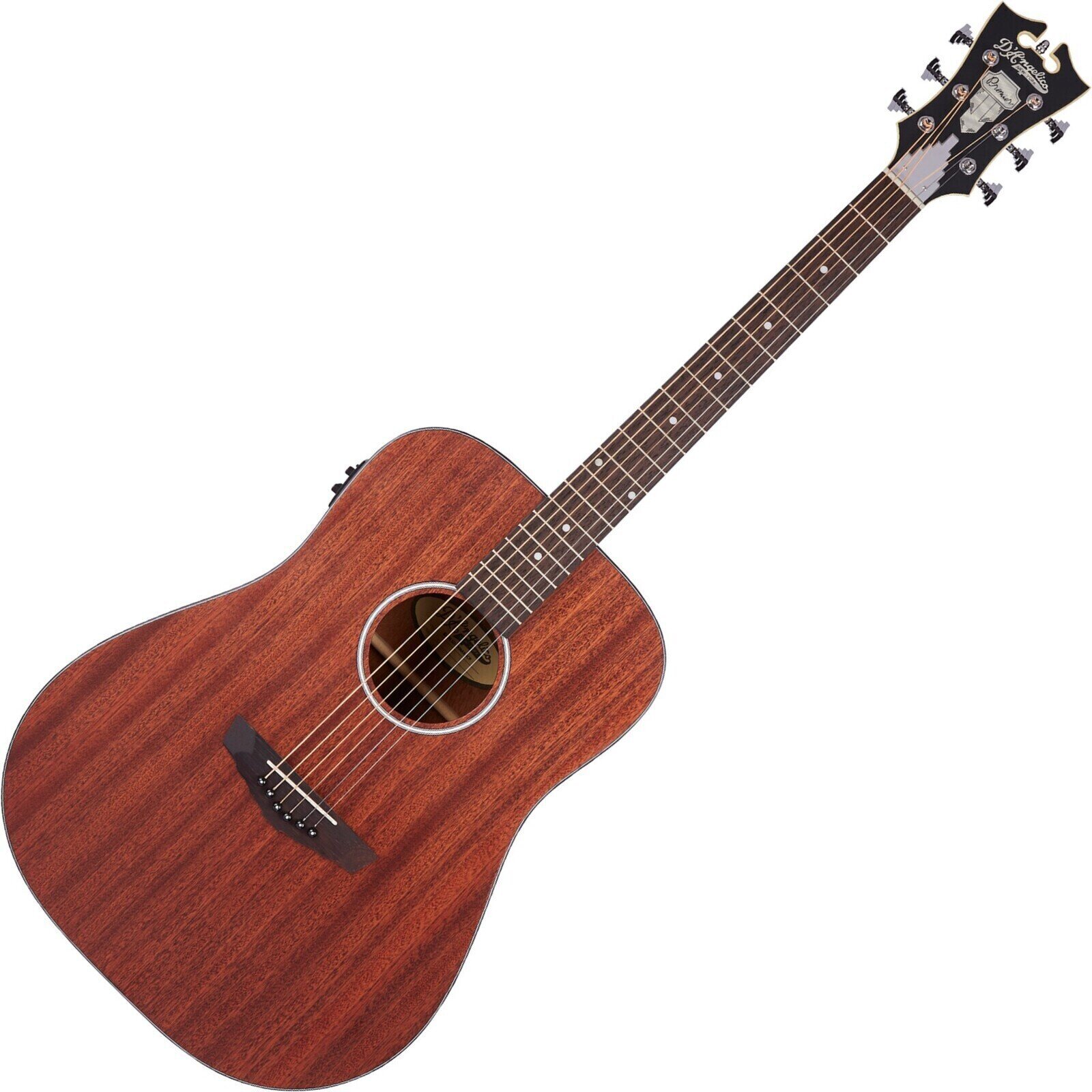 Guitare Dreadnought acoustique-électrique D'Angelico Premier Lexington LS Natural Mahogany Satin Guitare Dreadnought acoustique-électrique