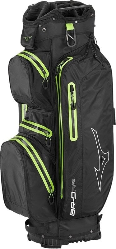 Bolsa para carrito de golf Mizuno BR-DRI 25 Black/Green Bolsa para carrito de golf