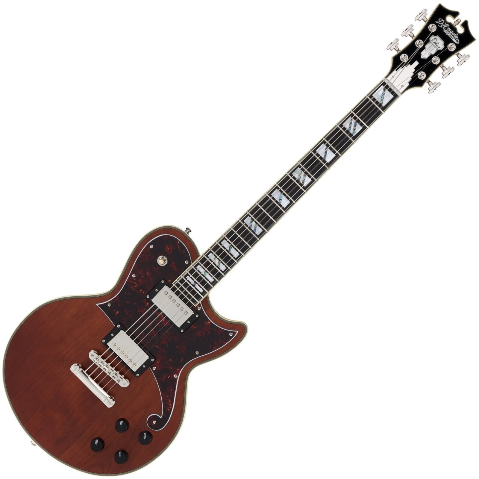 Guitare électrique D'Angelico Deluxe Atlantic Baritone Satin Walnut Guitare électrique