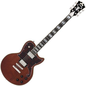 Guitarra elétrica D'Angelico Deluxe Atlantic Baritone Satin Walnut Guitarra elétrica - 1