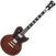 Guitarra elétrica D'Angelico Deluxe Atlantic Baritone Satin Walnut Guitarra elétrica