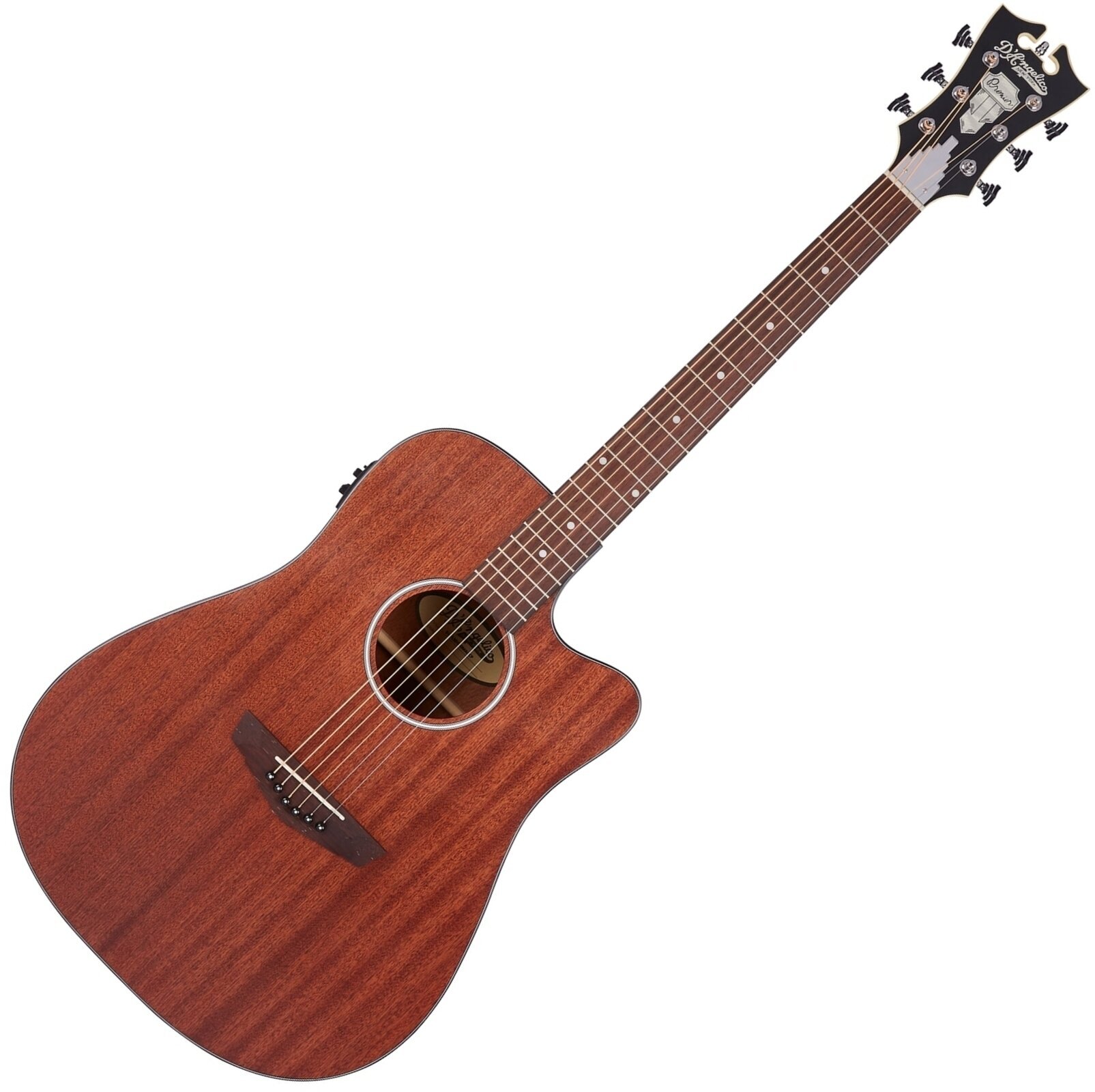 Chitarra Semiacustica Dreadnought D'Angelico Premier Bowery LS Natural Mahogany Satin Chitarra Semiacustica Dreadnought