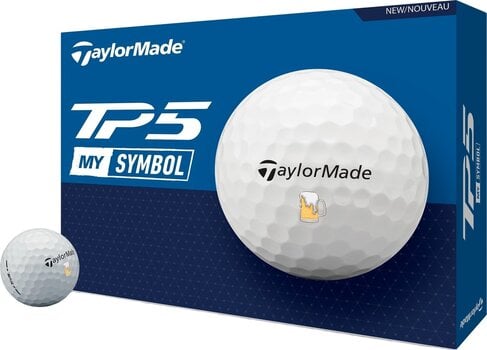 Нова топка за голф TaylorMade TP5 White w/ Beer Нова топка за голф - 1