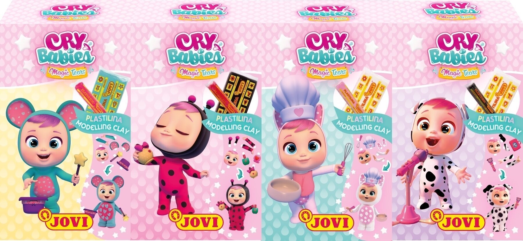 Pâtes à modeler pour enfants Jovi Cry Babies 4 Pack Pâtes à modeler pour enfants