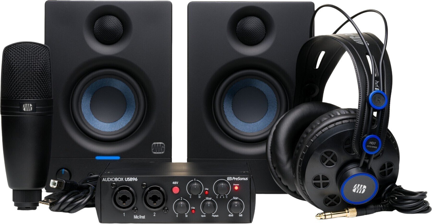 USB-audio-interface - geluidskaart Presonus AudioBox USB 96 Complete Bundle USB-audio-interface - geluidskaart