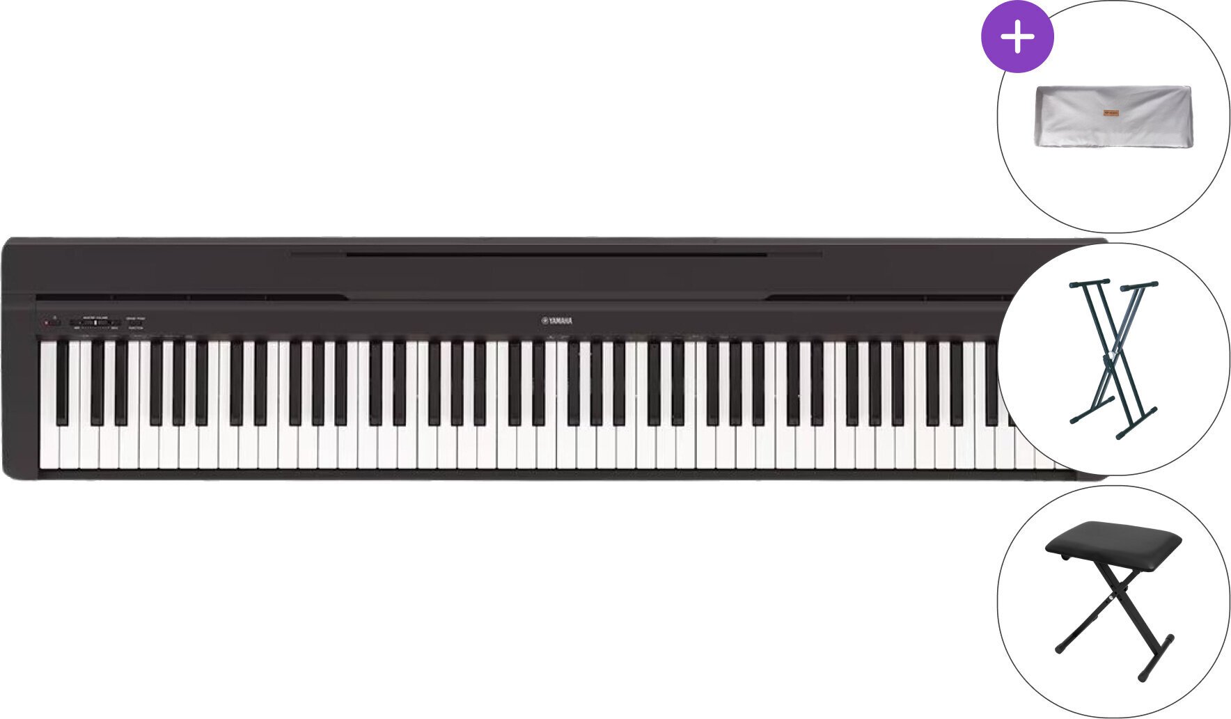 Digitální stage piano Yamaha P-45 B Stand SET Digitální stage piano Black