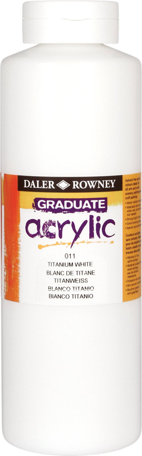 Aκρυλικό Χρώμα Daler Rowney Graduate Ακρυλική μπογιά Titanium White 1000 ml 1 τεμ.