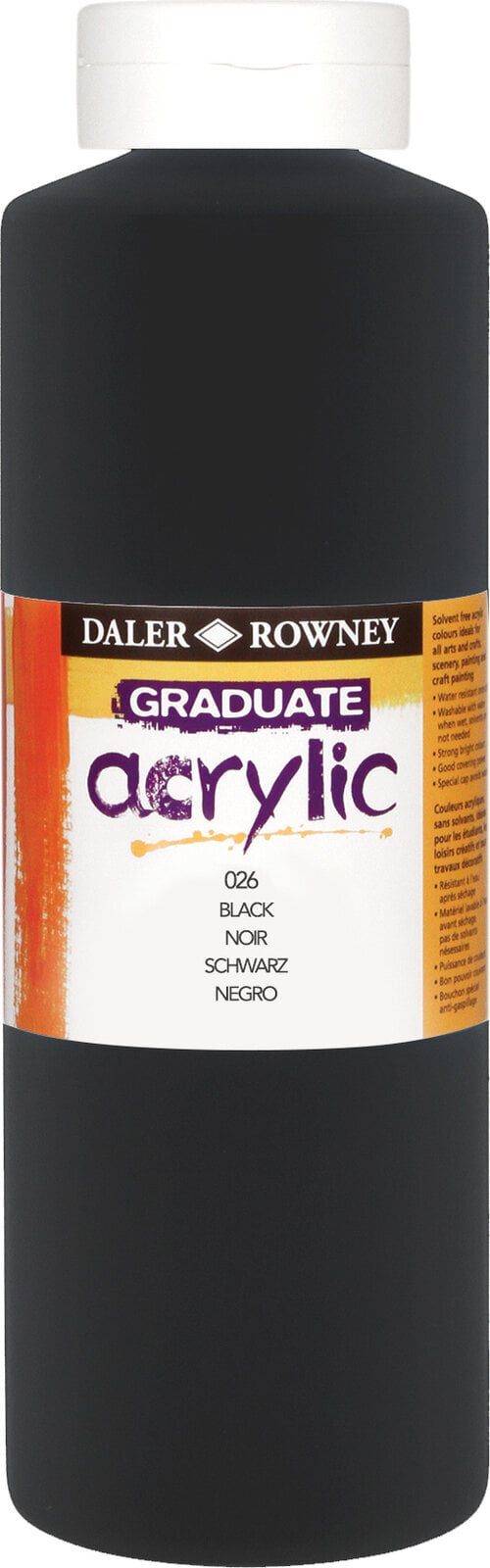 Pintura acrílica Daler Rowney Graduate Acrylic Paint Black 1000 ml 1 pieza