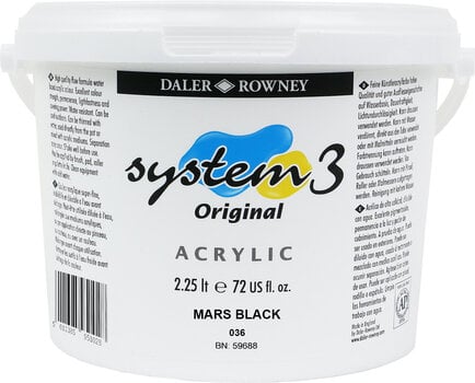 Peinture acrylique Daler Rowney System3 Peinture acrylique Mars Black 2,25 L 1 pc - 1