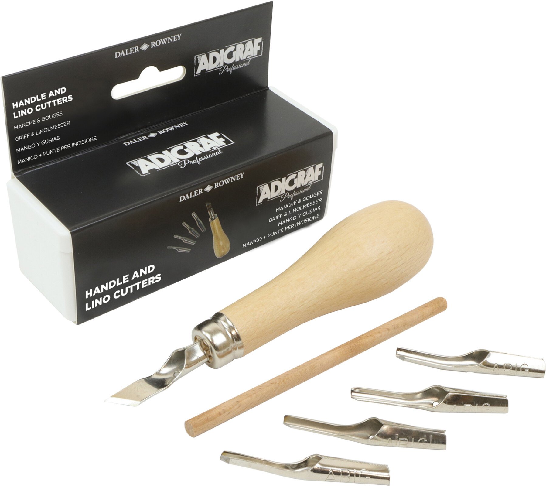 Snijgereedschap voor linosnede Daler Rowney Adigraf Schoppenset voor lino 5 pcs